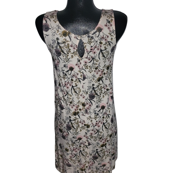 Ichi Cream Colored Sleeveless Floral Print Dress S - Picture 6 of 7